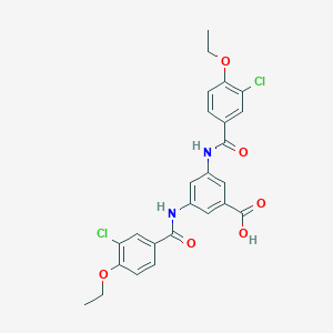 molecular formula C25H22Cl2N2O6 B303029 3,5-Bis[(3-chloro-4-ethoxybenzoyl)amino]benzoic acid 