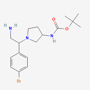 molecular formula C17H26BrN3O2 B3030292 叔丁基（1-（2-氨基-1-（4-溴苯基）乙基）吡咯烷-3-基）氨基甲酸酯 CAS No. 886365-21-5