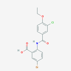 molecular formula C16H13BrClNO4 B303031 5-Bromo-2-[(3-chloro-4-ethoxybenzoyl)amino]benzoic acid 