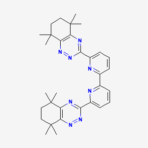 molecular formula C32H38N8 B3030313 5,5,8,8-Tetramethyl-3-(6-(6-(5,5,8,8-tetramethyl-5,6,7,8-tetrahydrobenzo[e][1,2,4]triazin-3-yl)pyridin-2-yl)pyridin-2-yl)-5,6,7,8-tetrahydrobenzo[e][1,2,4]triazine CAS No. 886970-80-5