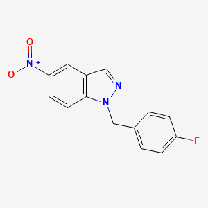 molecular formula C14H10FN3O2 B3030315 1-(4-Fluorobenzyl)-5-nitro-1H-indazole CAS No. 887114-51-4
