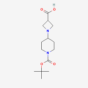 molecular formula C14H24N2O4 B3030351 1-(1-(叔丁氧羰基)哌啶-4-基)氮杂环丁烷-3-羧酸 CAS No. 889953-58-6