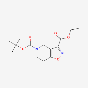 molecular formula C14H20N2O5 B3030481 5-Tert-butyl 3-ethyl 4H,5H,6H,7H-[1,2]oxazolo[4,5-C]pyridine-3,5-dicarboxylate CAS No. 912265-92-0