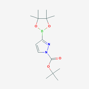 molecular formula C14H23BN2O4 B3030515 Tert-butyl 3-(4,4,5,5-tetramethyl-1,3,2-dioxaborolan-2-YL)-1H-pyrazole-1-carboxylate CAS No. 914672-66-5