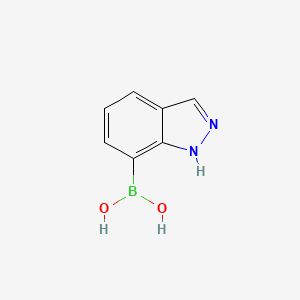 molecular formula C7H7BN2O2 B3030521 1H-吲唑-7-硼酸 CAS No. 915411-01-7