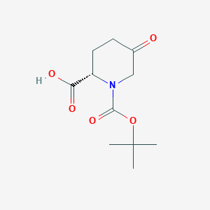 molecular formula C11H17NO5 B3030529 (S)-1-(tert-Butoxycarbonyl)-5-oxopiperidine-2-carboxylic acid CAS No. 915976-41-9