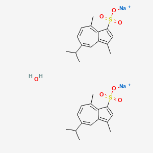 molecular formula C30H36Na2O7S2 B3030536 Sodium 5-isopropyl-3,8-dimethylazulene-1-sulfonate hemihydrate CAS No. 916445-22-2