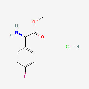 molecular formula C9H11ClFNO2 B3030539 (S)-甲基 2-氨基-2-(4-氟苯基)乙酸盐酸盐 CAS No. 916602-09-0