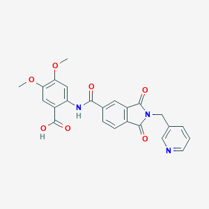 molecular formula C24H19N3O7 B303054 2-({[1,3-dioxo-2-(3-pyridinylmethyl)-2,3-dihydro-1H-isoindol-5-yl]carbonyl}amino)-4,5-dimethoxybenzoic acid 