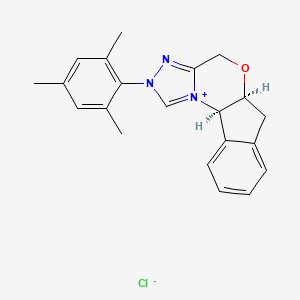 molecular formula C21H22ClN3O B3030560 [5a-S,10b-R]-2-(2,4,6-Trimethyl-phenyl)-2,5a,6,10b-tetrahydro-4H-5-oxa-2,3-diaza-10c-azonia-cyclopenta[c]fluorene chloride CAS No. 919102-70-8