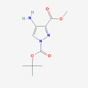 molecular formula C10H15N3O4 B3030579 1-tert-Butyl 3-methyl 4-amino-1H-pyrazole-1,3-dicarboxylate CAS No. 923283-63-0