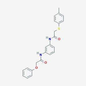 molecular formula C23H22N2O3S B303058 2-[(4-methylphenyl)sulfanyl]-N-{3-[(phenoxyacetyl)amino]phenyl}acetamide 