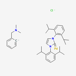 molecular formula C36H48ClN3Pd-2 B3030611 [1,3-bis[2,6-di(propan-2-yl)phenyl]imidazol-2-ylidene]palladium;N,N-dimethyl-1-phenylmethanamine;chloride CAS No. 930796-10-4