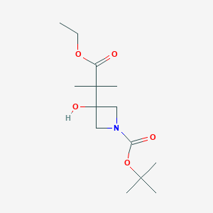 Tert-butyl 3-(1-ethoxy-2-methyl-1-oxopropan-2-yl)-3-hydroxyazetidine-1-carboxylate