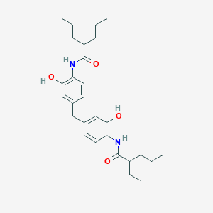 molecular formula C29H42N2O4 B303065 N-(2-hydroxy-4-{3-hydroxy-4-[(2-propylpentanoyl)amino]benzyl}phenyl)-2-propylpentanamide 