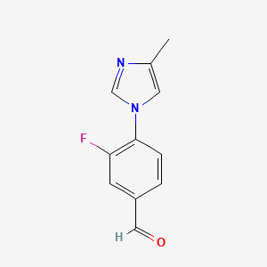 molecular formula C11H9FN2O B3030651 3-Fluoro-4-(4-methyl-1H-imidazol-1-yl)benzaldehyde CAS No. 937400-07-2