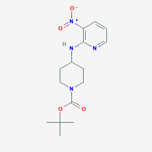 molecular formula C15H22N4O4 B3030660 叔丁基 4-((3-硝基吡啶-2-基)氨基)哌啶-1-羧酸酯 CAS No. 939986-15-9