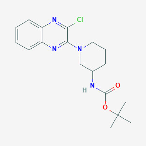 molecular formula C18H23ClN4O2 B3030661 [1-(3-Chloro-quinoxalin-2-yl)-piperidin-3-yl]-carbamic acid tert-butyl ester CAS No. 939986-91-1