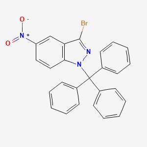 molecular formula C26H18BrN3O2 B3030674 3-bromo-5-nitro-1-trityl-1H-indazole CAS No. 942189-39-1