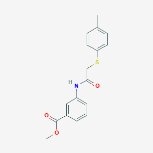 molecular formula C17H17NO3S B303069 Methyl 3-({[(4-methylphenyl)sulfanyl]acetyl}amino)benzoate 