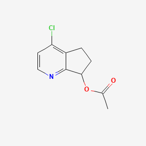 molecular formula C10H10ClNO2 B3030719 4-Chloro-6,7-dihydro-5H-cyclopenta[b]pyridin-7-yl acetate CAS No. 945666-87-5