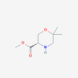 molecular formula C8H15NO3 B3030737 (S)-Methyl 6,6-dimethyl-morpholine-3-carboxylate CAS No. 947729-86-4