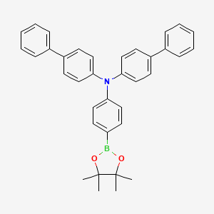 molecular formula C36H34BNO2 B3030758 Bis(biphenyl-4-yl)[4-(4,4,5,5-tetramethyl-[1,3,2]dioxaborolan-2-yl)phenyl]amine CAS No. 952431-30-0
