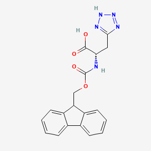 molecular formula C19H17N5O4 B3030765 (S)-2-((((9H-Fluoren-9-YL)methoxy)carbonyl)amino)-3-(2H-tetrazol-5-YL)propanoic acid CAS No. 954147-35-4