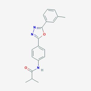molecular formula C19H19N3O2 B303078 2-methyl-N-{4-[5-(3-methylphenyl)-1,3,4-oxadiazol-2-yl]phenyl}propanamide 