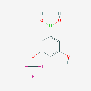 molecular formula C7H6BF3O4 B3030788 (3-羟基-5-(三氟甲氧基)苯基)硼酸 CAS No. 957120-22-8