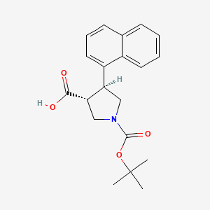 molecular formula C20H23NO4 B3030808 (3R,4S)-1-(tert-Butoxycarbonyl)-4-(naphthalen-1-yl)pyrrolidine-3-carboxylic acid CAS No. 959577-47-0