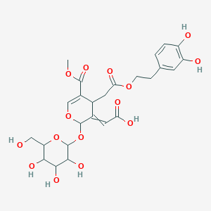 molecular formula C25H30O15 B3030825 2-[4-[2-[2-(3,4-Dihydroxyphenyl)ethoxy]-2-oxoethyl]-5-methoxycarbonyl-2-[3,4,5-trihydroxy-6-(hydroxymethyl)oxan-2-yl]oxy-4H-pyran-3-ylidene]acetic acid CAS No. 96382-90-0