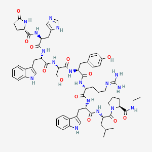 molecular formula C64H83N17O12 B3030828 salmon gonadotropin releasing hormone D-arg6 analog ethyl amide CAS No. 96497-82-4