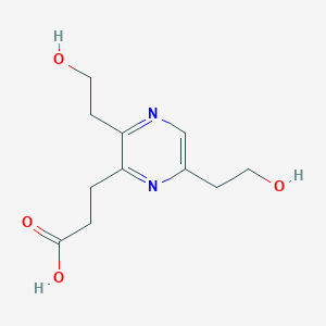 molecular formula C11H16N2O4 B3030833 3-(3,6-Bis(2-hydroxyethyl)pyrazin-2-yl)propanoic acid CAS No. 96681-85-5