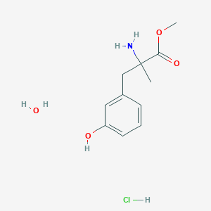 molecular formula C11H18ClNO4 B3030834 alpha-Methyl-DL-m-tyrosine methyl ester hydrochloride monohydrate CAS No. 96687-21-7