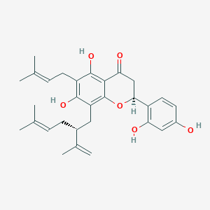 (2S)-2-(2,4-Dihydroxyphenyl)-5,7-dihydroxy-6-(3-methylbut-2-enyl)-8-[(2R)-5-methyl-2-prop-1-en-2-ylhex-4-enyl]-2,3-dihydrochromen-4-one