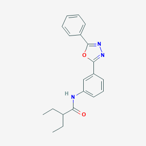 molecular formula C20H21N3O2 B303087 2-ethyl-N-[3-(5-phenyl-1,3,4-oxadiazol-2-yl)phenyl]butanamide 