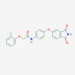 molecular formula C23H18N2O5 B303089 N-{4-[(1,3-dioxo-2,3-dihydro-1H-isoindol-5-yl)oxy]phenyl}-2-(2-methylphenoxy)acetamide 