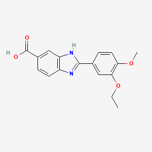 molecular formula C17H16N2O4 B3030895 2-(3-Ethoxy-4-methoxyphenyl)-1H-benzimidazole-5-carboxylic acid CAS No. 1018255-95-2