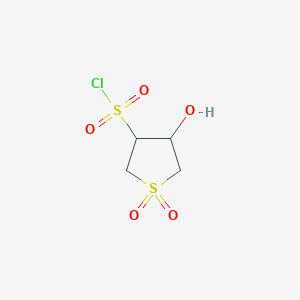 molecular formula C4H7ClO5S2 B3030924 1,1-二氧代-4-羟基四氢噻吩-3-磺酰氯 CAS No. 106508-20-7