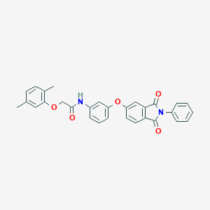 molecular formula C30H24N2O5 B303094 2-(2,5-dimethylphenoxy)-N-{3-[(1,3-dioxo-2-phenyl-2,3-dihydro-1H-isoindol-5-yl)oxy]phenyl}acetamide 