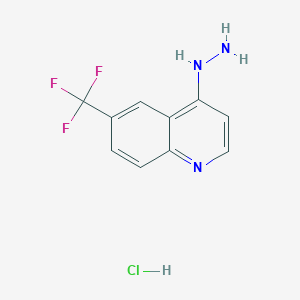 molecular formula C10H9ClF3N3 B3030963 4-肼基-6-三氟甲基喹啉盐酸盐 CAS No. 1170816-62-2