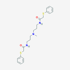 molecular formula C23H31N3O2S2 B303097 N-{3-[methyl(3-{[(phenylsulfanyl)acetyl]amino}propyl)amino]propyl}-2-(phenylsulfanyl)acetamide 