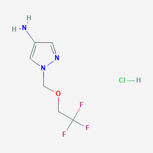 molecular formula C6H9ClF3N3O B3030977 1-(2,2,2-Trifluoro-ethoxymethyl)-1H-pyrazol-4-yl amine hydrochloride CAS No. 1185098-59-2