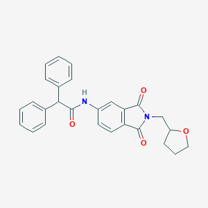 molecular formula C27H24N2O4 B303100 N-[1,3-dioxo-2-(tetrahydro-2-furanylmethyl)-2,3-dihydro-1H-isoindol-5-yl]-2,2-diphenylacetamide 