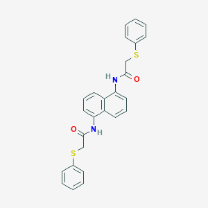 molecular formula C26H22N2O2S2 B303102 2-(phenylsulfanyl)-N-(5-{[(phenylsulfanyl)acetyl]amino}-1-naphthyl)acetamide 