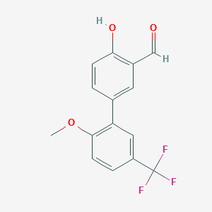 molecular formula C15H11F3O3 B3031024 4-羟基-2'-甲氧基-5'-(三氟甲基)-[1,1'-联苯]-3-甲醛 CAS No. 1261953-85-8