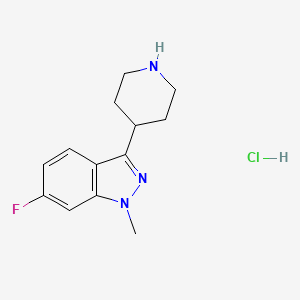 molecular formula C13H17ClFN3 B3031031 1H-Indazole, 6-fluoro-1-methyl-3-(4-piperidinyl)-, hydrochloride CAS No. 129014-50-2