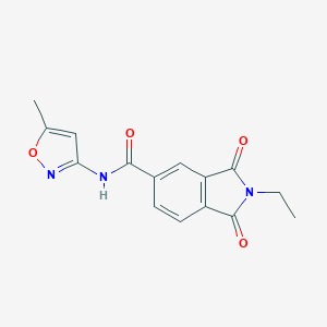 molecular formula C15H13N3O4 B303104 2-ethyl-N-(5-methyl-3-isoxazolyl)-1,3-dioxo-5-isoindolinecarboxamide 