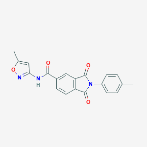 molecular formula C20H15N3O4 B303105 N-(5-methyl-3-isoxazolyl)-2-(4-methylphenyl)-1,3-dioxo-5-isoindolinecarboxamide 